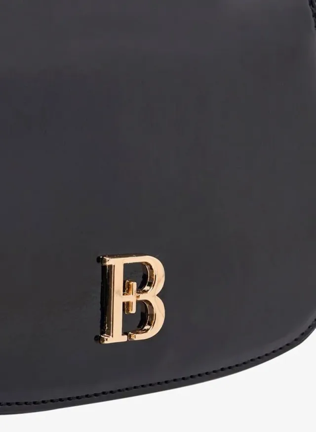 Floral Bella Metallic Logo Shoulder Bag Black – image 4