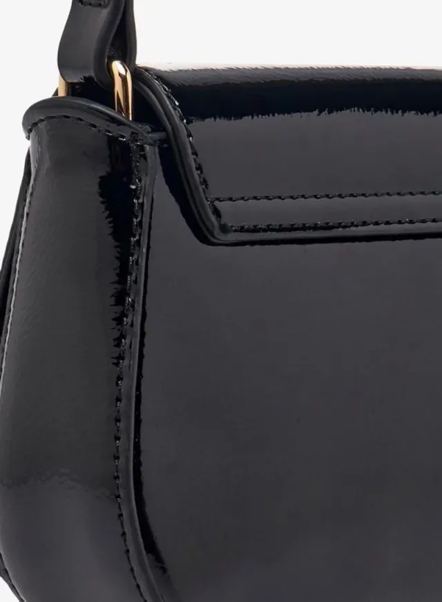 Floral Bella Metallic Logo Shoulder Bag Black – image 5