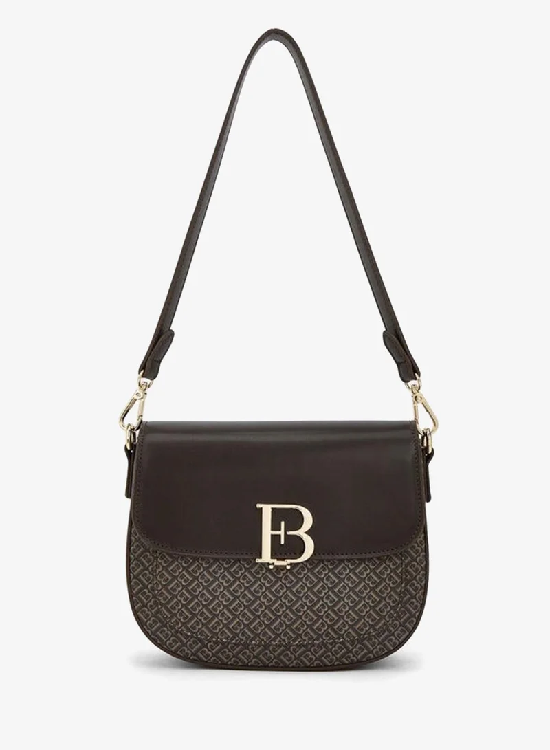 Flora Bella Monogram Shoulder Bag with Additional Strap BROWN