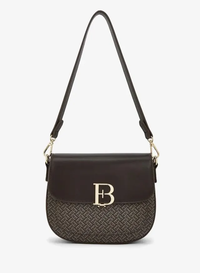 Flora Bella Monogram Shoulder Bag with Additional Strap BROWN