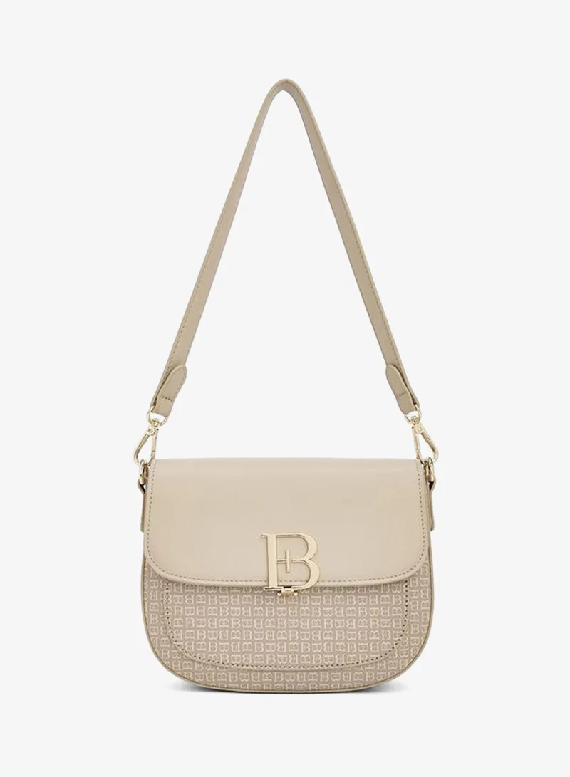 Flora Bella Monogram Shoulder Bag with Additional Strap BROWN