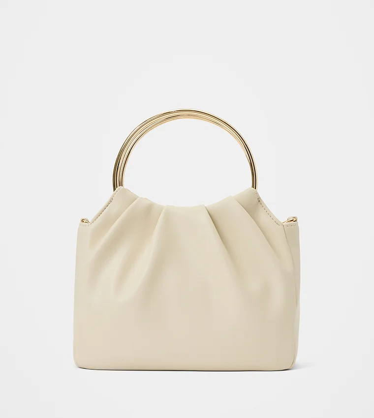 Rebecca Ring Handle Bag Ivory