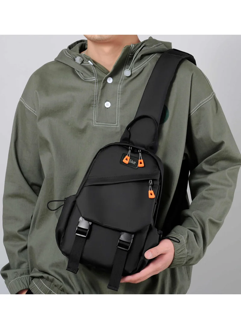 Hike Premium Unisex Cross-body Bag Water Resistant Anti-Theft Unisex Sling bag with built in USB Port and Headphone Jack for Travel School College Business Shopping, HK8670-BLACK
