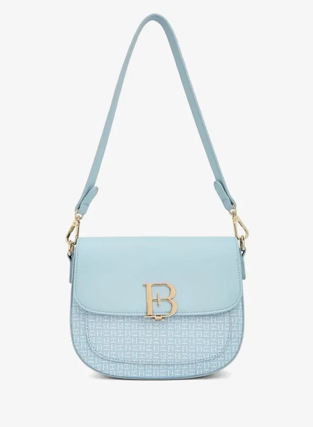 Flora Bella Monogram Print Shoulder Bag With Flap MULTICOLOUR