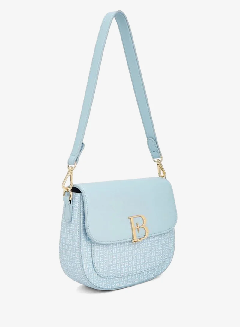 Flora Bella Monogram Print Shoulder Bag With Flap