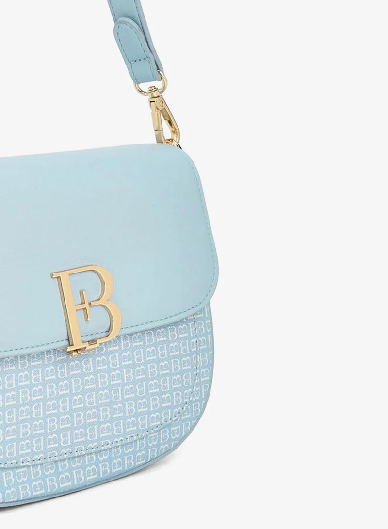 Flora Bella Monogram Print Shoulder Bag With Flap