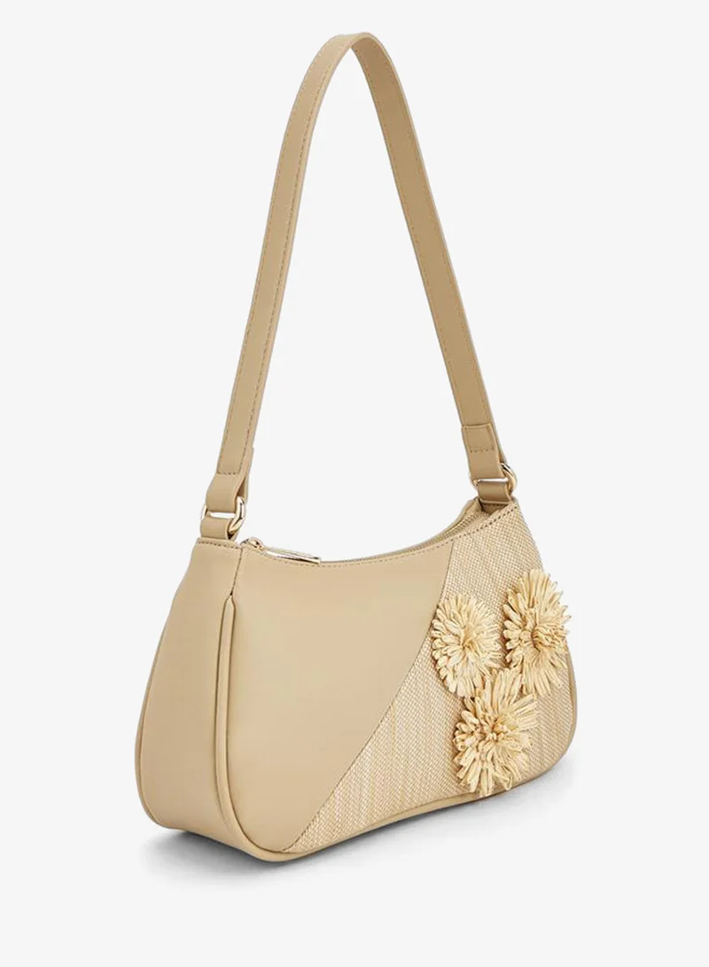 Flora Bella 3D Applique Shoulder Bag With Zip Closure