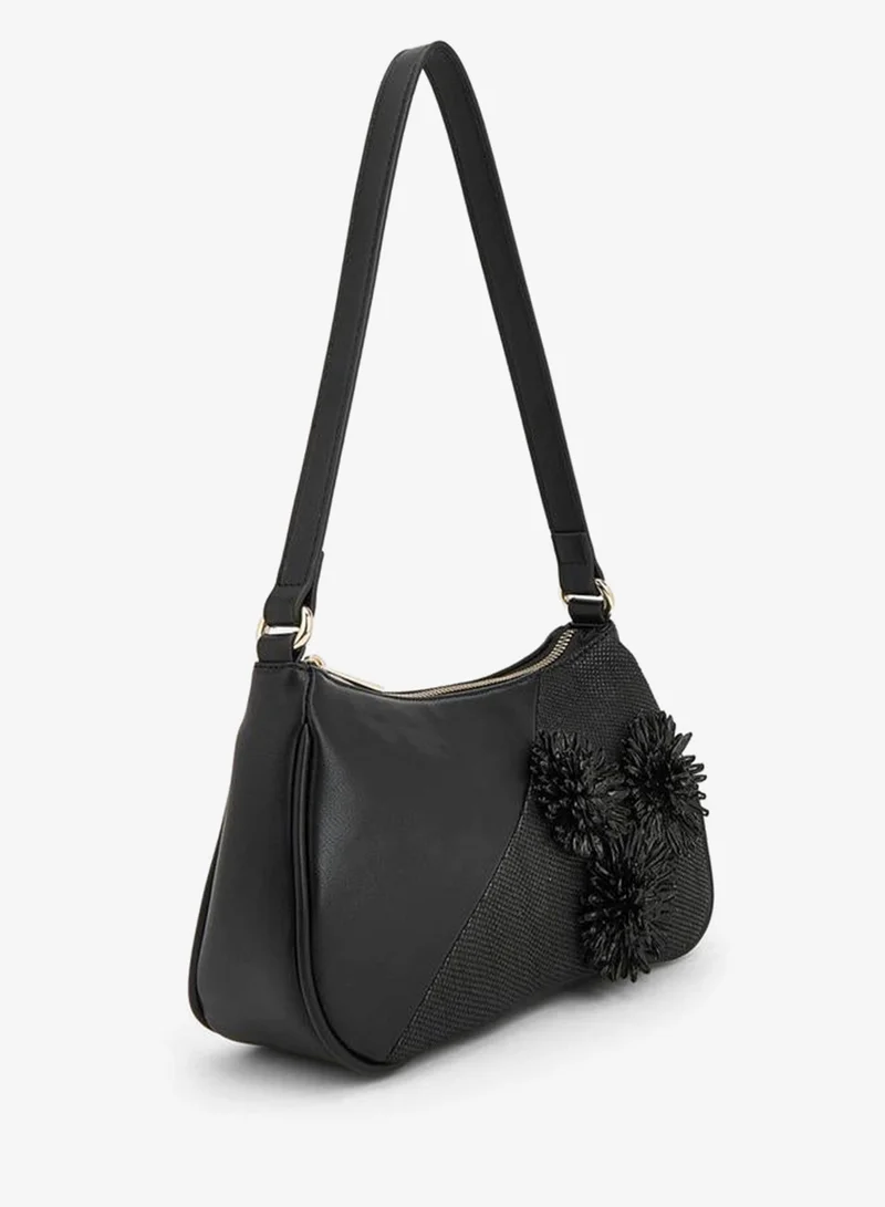 Flora Bella 3D Applique Shoulder Bag With Zip Closure