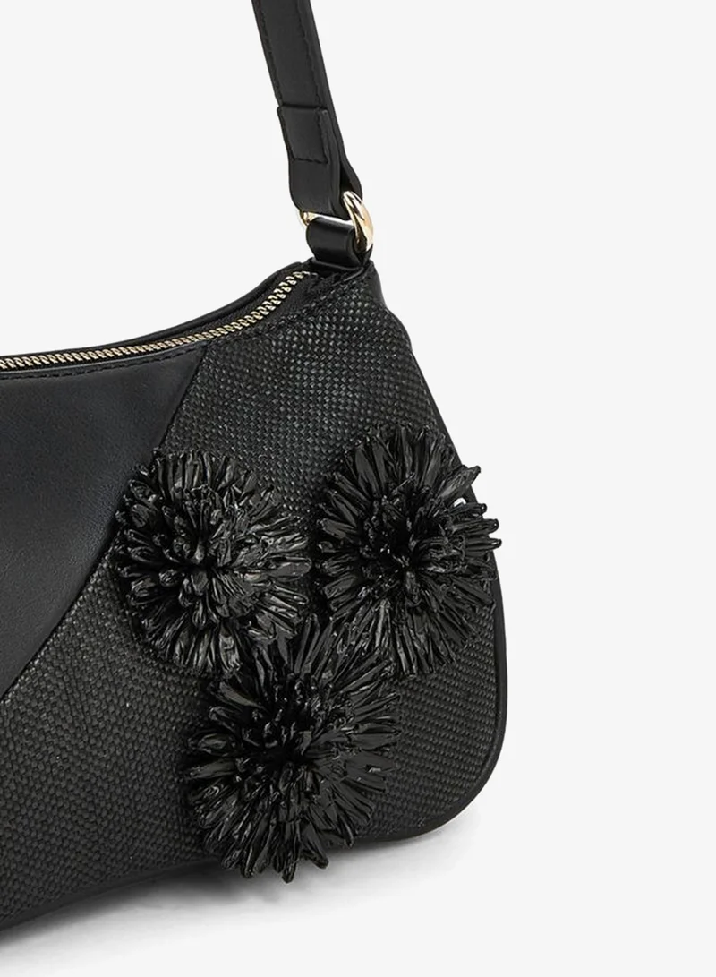 Flora Bella 3D Applique Shoulder Bag With Zip Closure