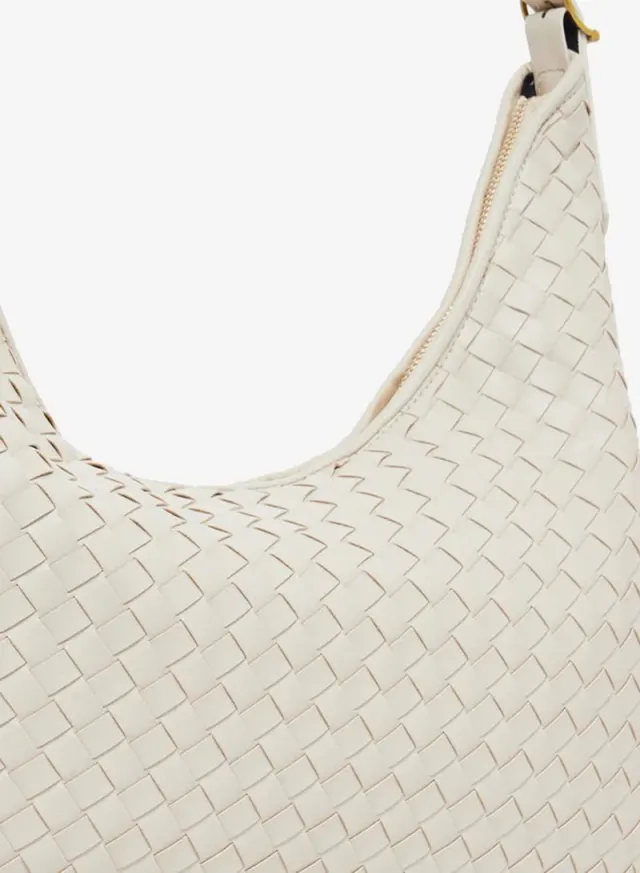 Woven Shoulder Bag Beige – image 2