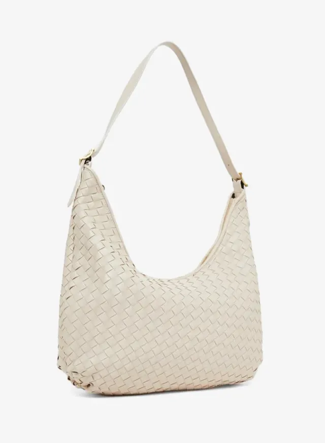 Woven Shoulder Bag Beige – image 4