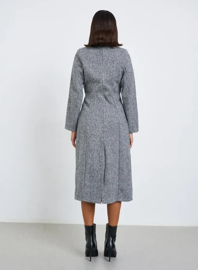 Mermaid Hem Blazer Midi Dress ochre – image 5