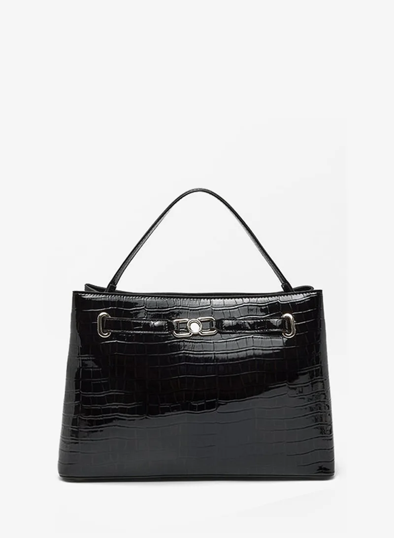 Textured Handheld Bag Brown