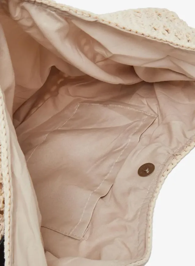 Crochet Hobo Bag Beige – image 4