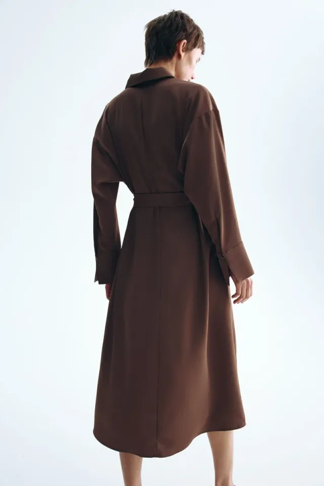 Belted shirt dress Brown Dark – image 4