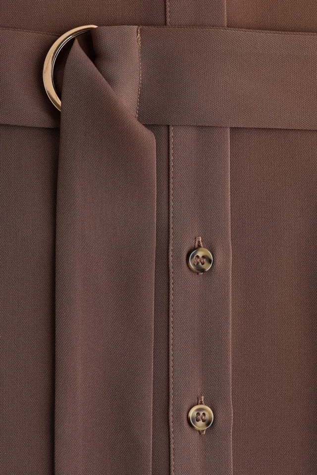Belted shirt dress Brown Dark – image 6