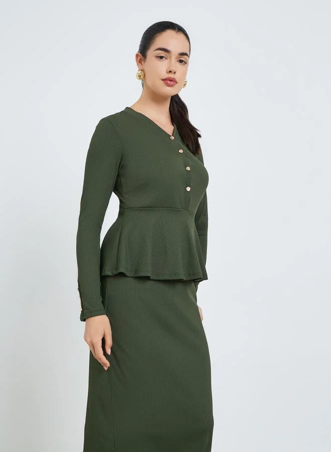 Sheath Midi Dress Olive