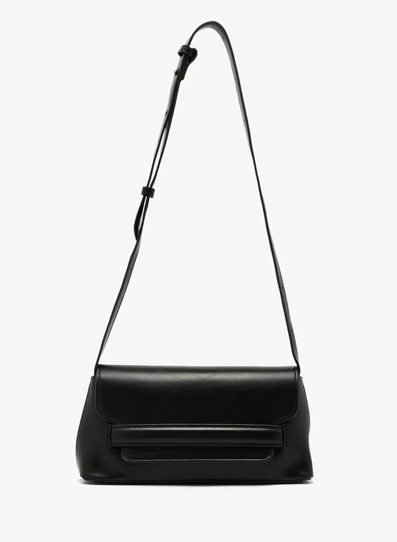 Structured East-West Shoulder bag Black