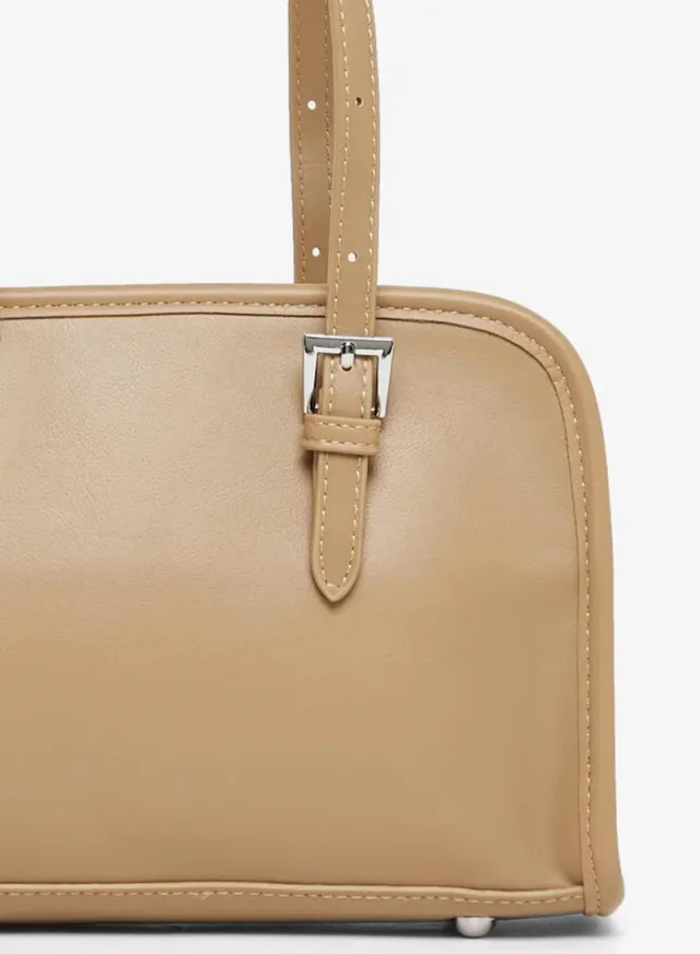 Belted Zip Shoulder Bag Beige – image 5