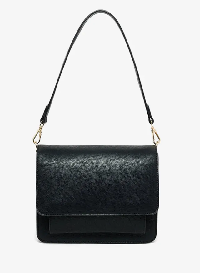 Textured Shoulder Bag Black