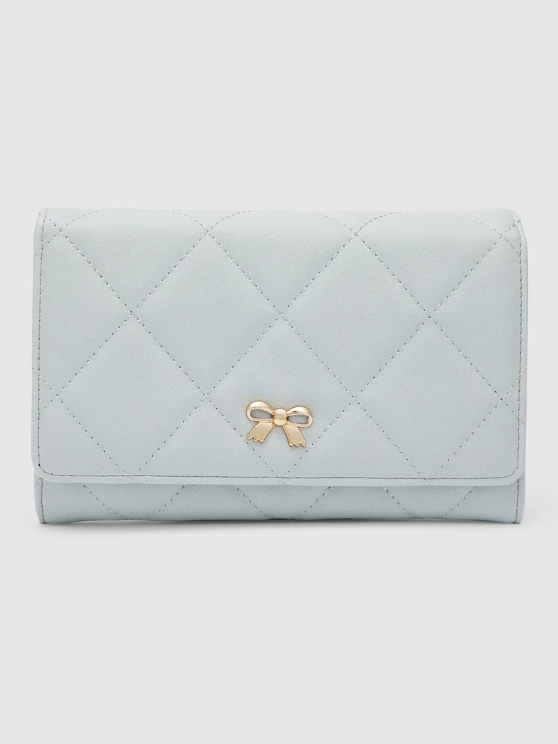 Women Textured Pouch Sling Bag Ice Blue