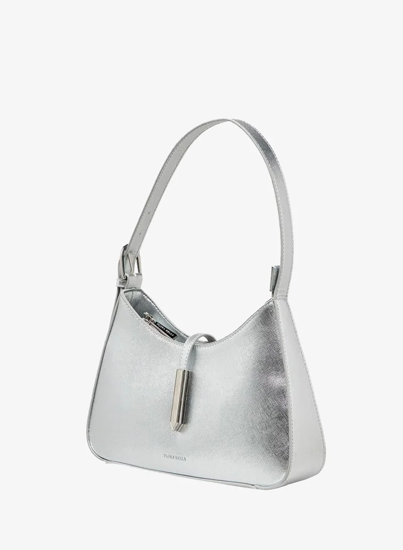 Solid Shoulder Bag With Magnetic Closure