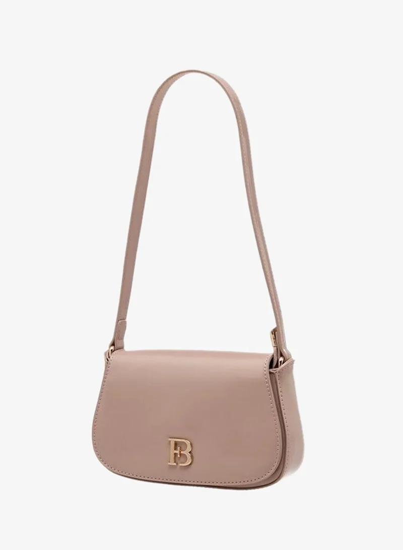 Floral Bella Metallic Logo Shoulder Bag With Zip Closure