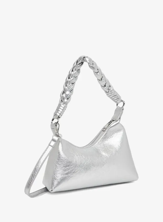 Braided Strap Shoulder Bag Silver – image 4