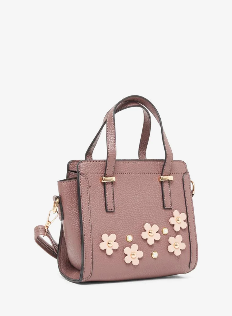 Women's Flower Detail Handbag, brown