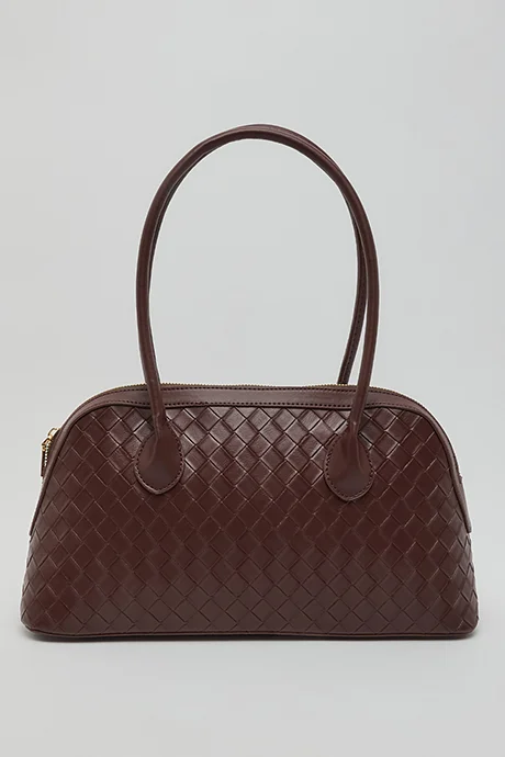 Braided Shoulder Bag Brown