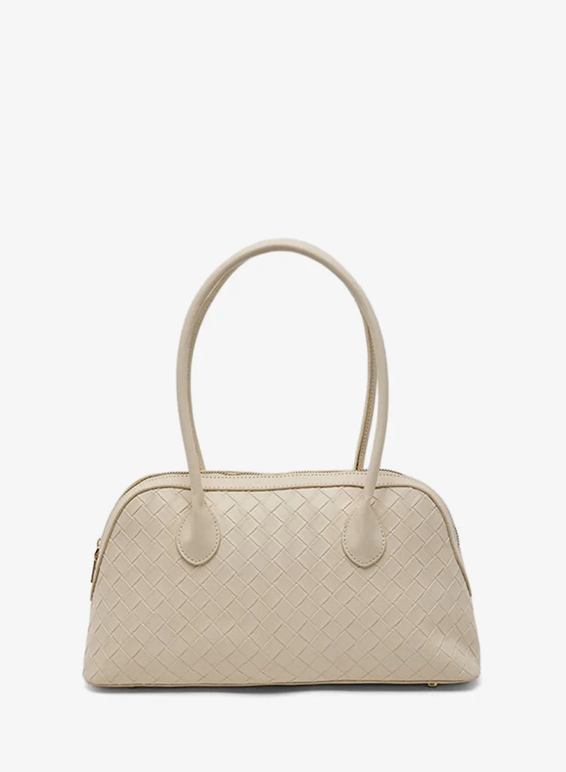 Braided Shoulder Bag, Cream
