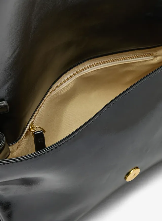 Slouch Shoulder Bag with Chain Black – image 4