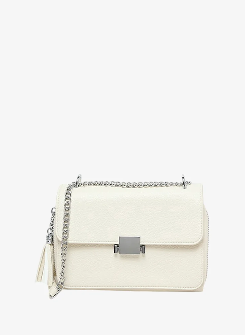 Textured Convertible Crossbody Bag Cream