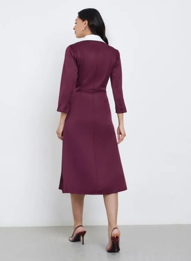 Styli Pleated Wrap Front Blazer Dress black – image 4