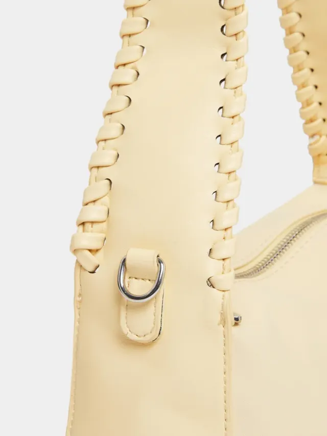 Faux Leather Shoulder Bag Yellow – image 3