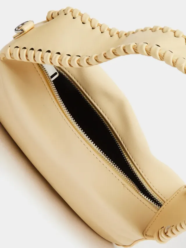 Faux Leather Shoulder Bag Yellow – image 5