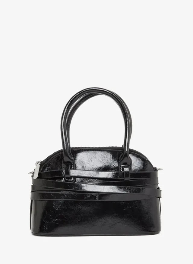 Styli Women Belted Handbag with Buckle Detail Black – image 2