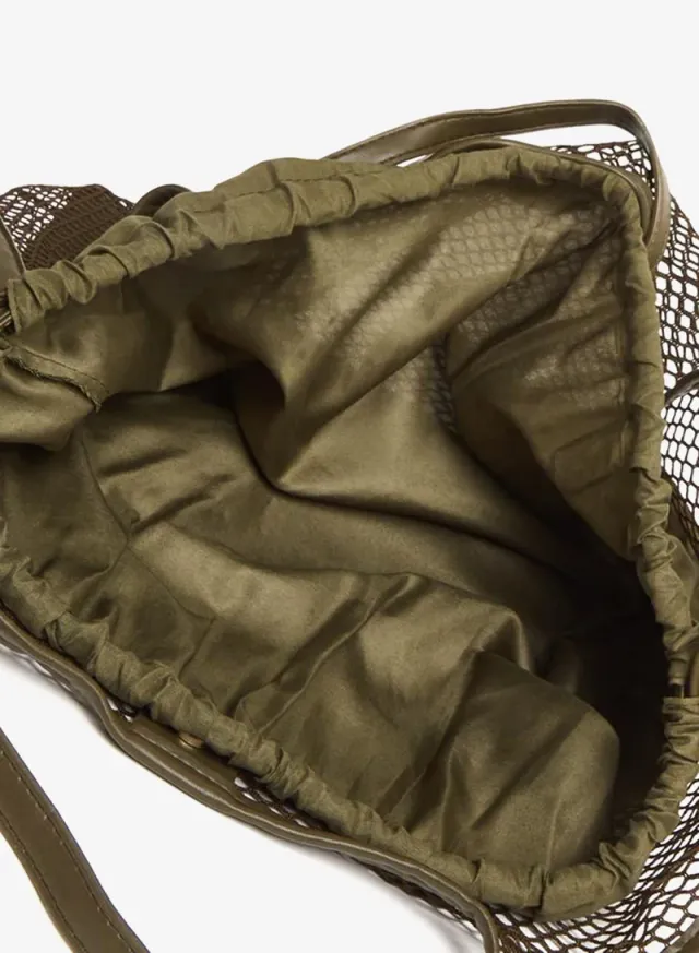Women Mesh Hobo Bag Olive – image 4