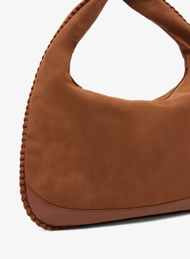 Suede Slouch Shoulder Bag Orange – image 4