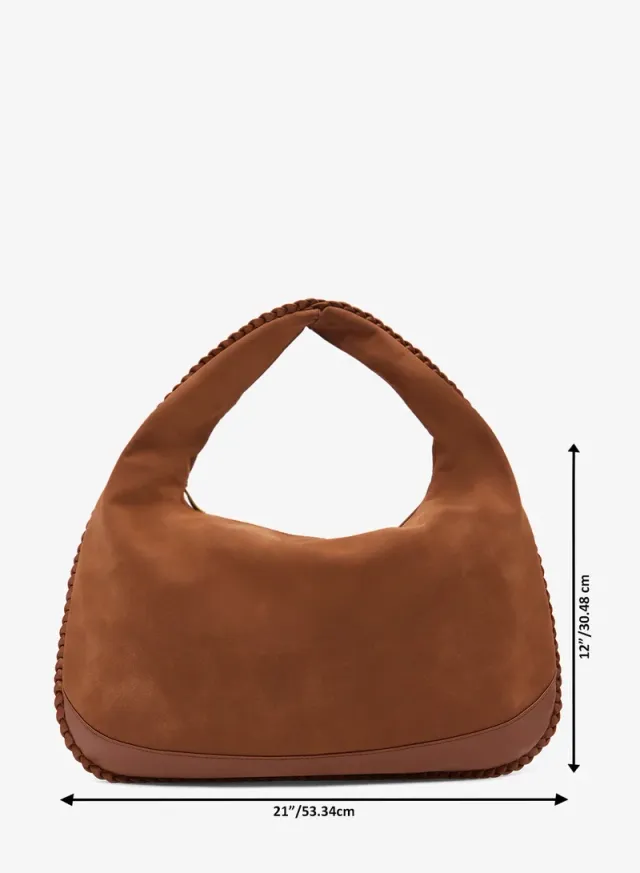 Suede Slouch Shoulder Bag Orange – image 6