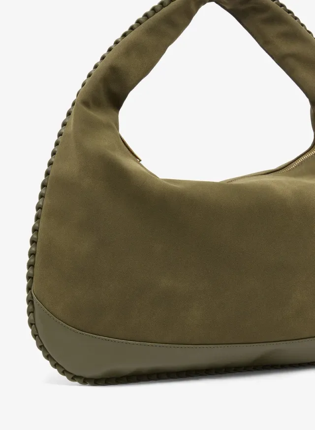 Suede Slouch Shoulder Bag Orange – image 4