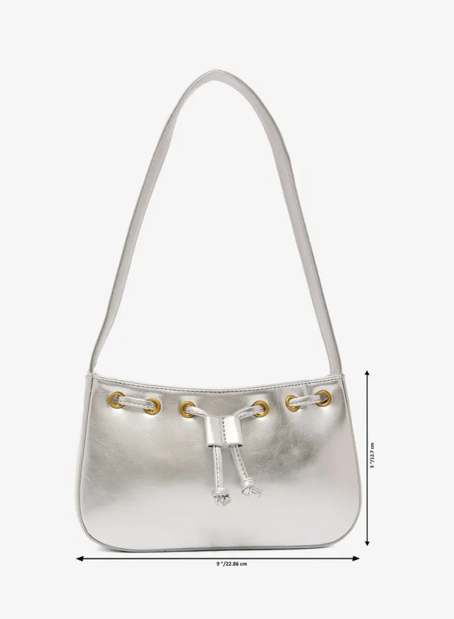 Metallic Shoulder Bag Silver – image 5