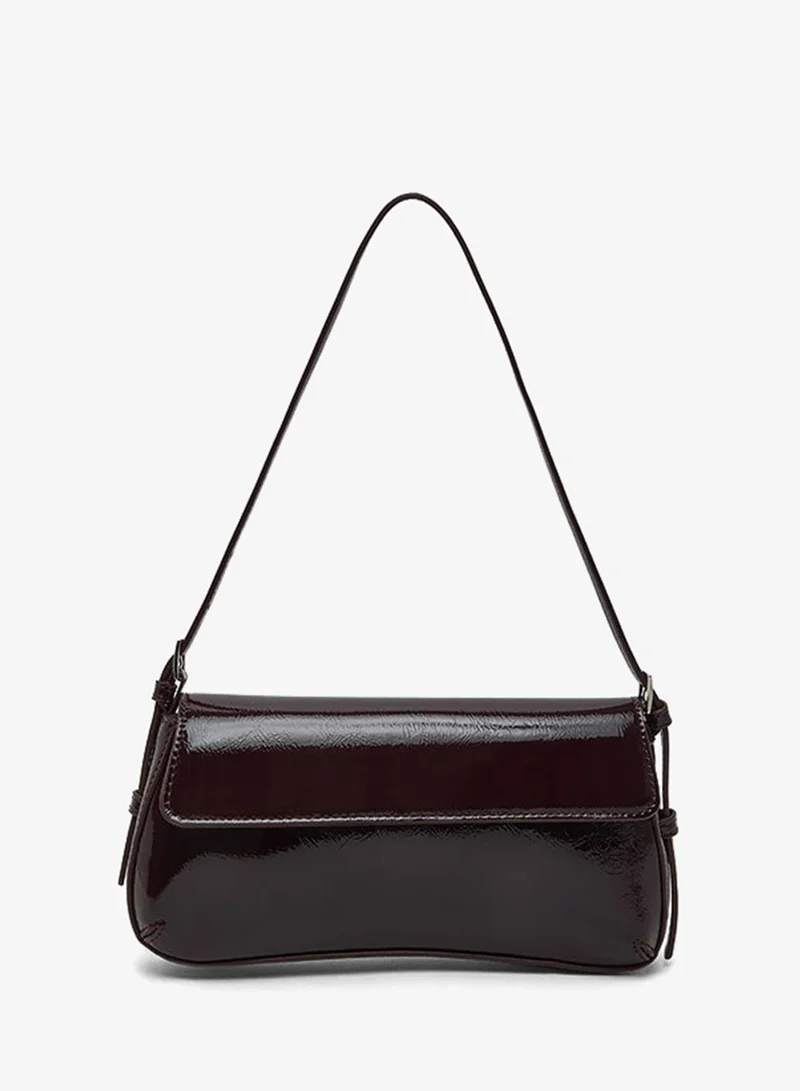 Glossy Shoulder Bag Bordeaux