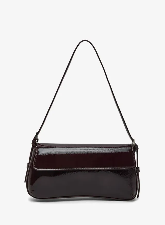 Glossy Shoulder Bag Bordeaux