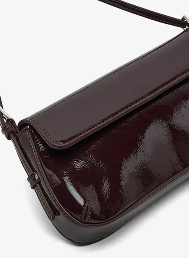 Glossy Shoulder Bag Bordeaux – image 4