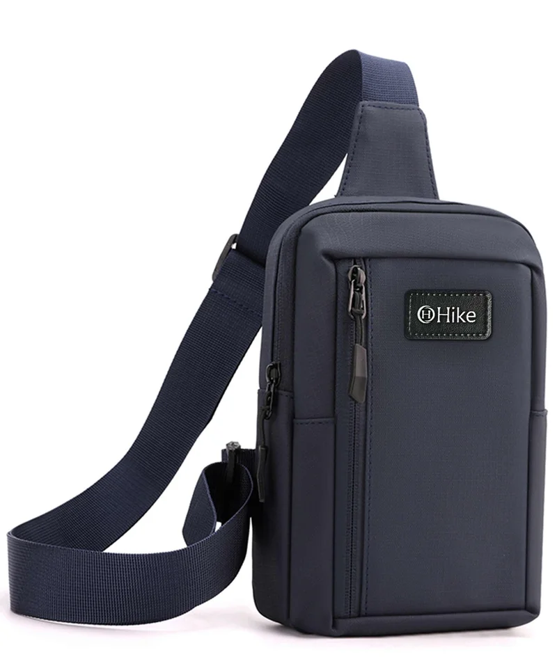 Hike Unisex Cross Body Chest Bag Synthetic Water-Resistant Scratch Resistant Small Shoulder Sling Bag for Business Travel Outdoor Shopping, HK9004-BLUE