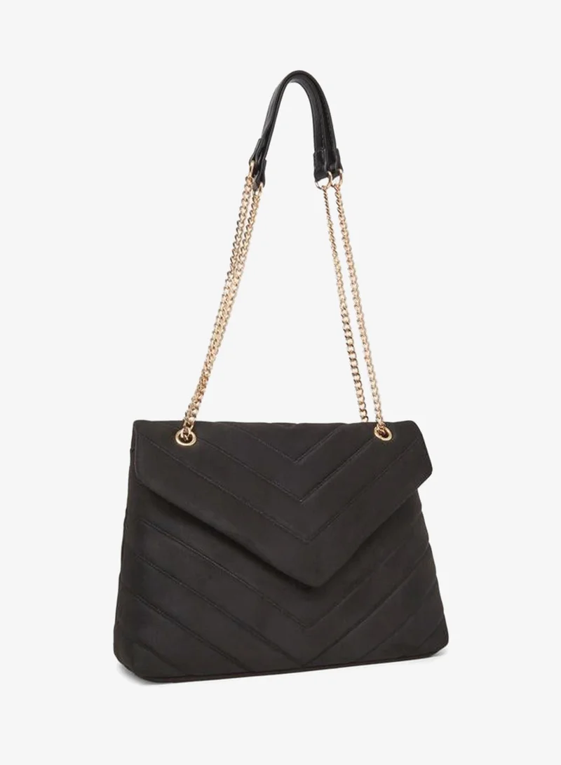 Chevron Shoulder Bag Black