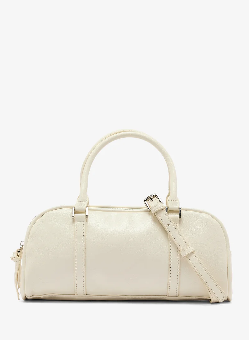 East-To-West Top Handle Shoulder Bag White