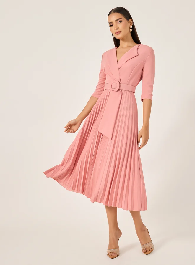 Pleated Blazer Dress dusty pink