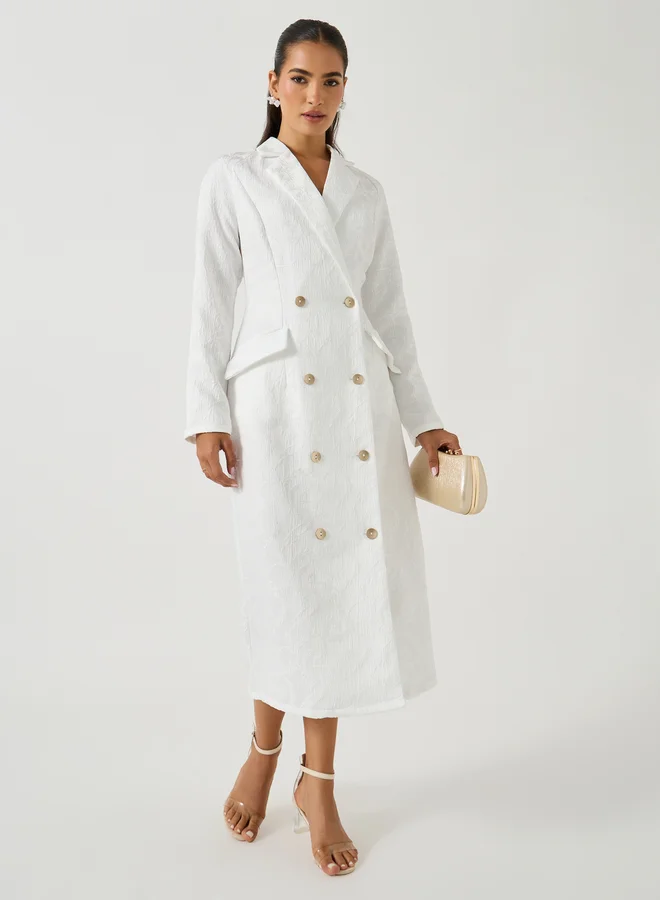 Textured Blazer Dress white